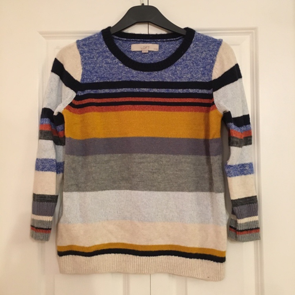 LOFT multi stripe sweater